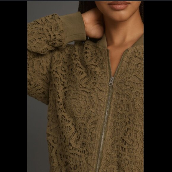 Brand New by Anthropologie Crochet Bomber Jacket - Picture 3 of 15